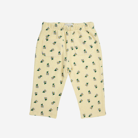 Baby pansy Flower All Over Jogging Pants, Light Yellow