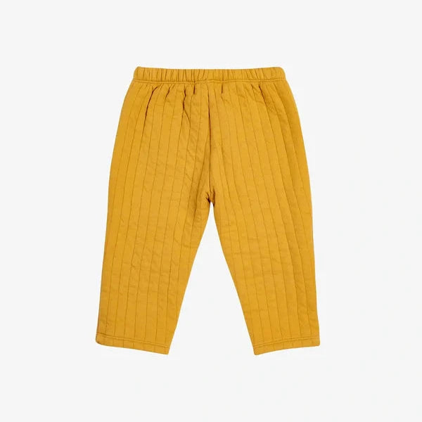 Baby Quilted Straight Jogging Pants, Mustard