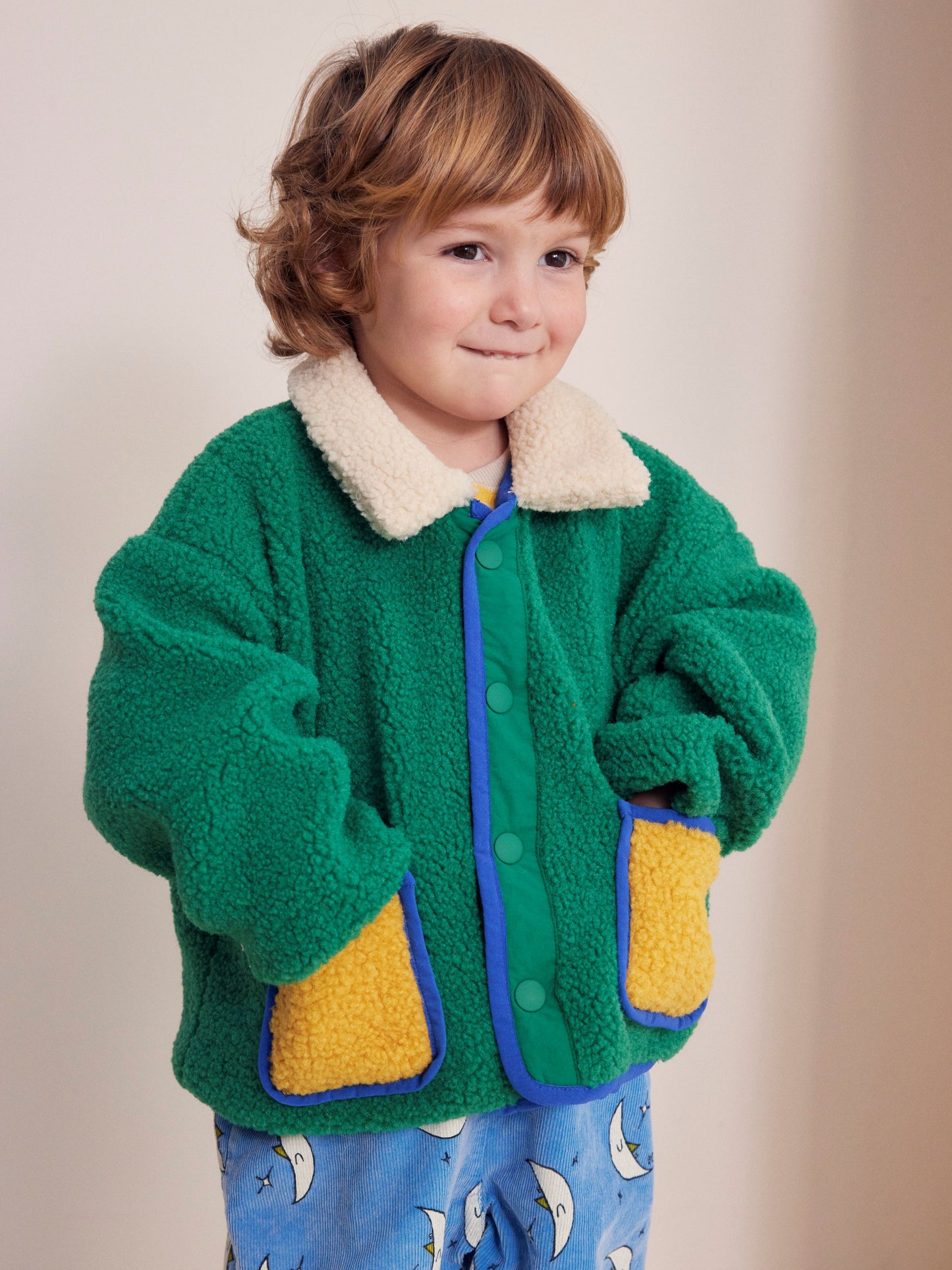 Baby Beneath The Moon all over Reversible Jacket, Blue