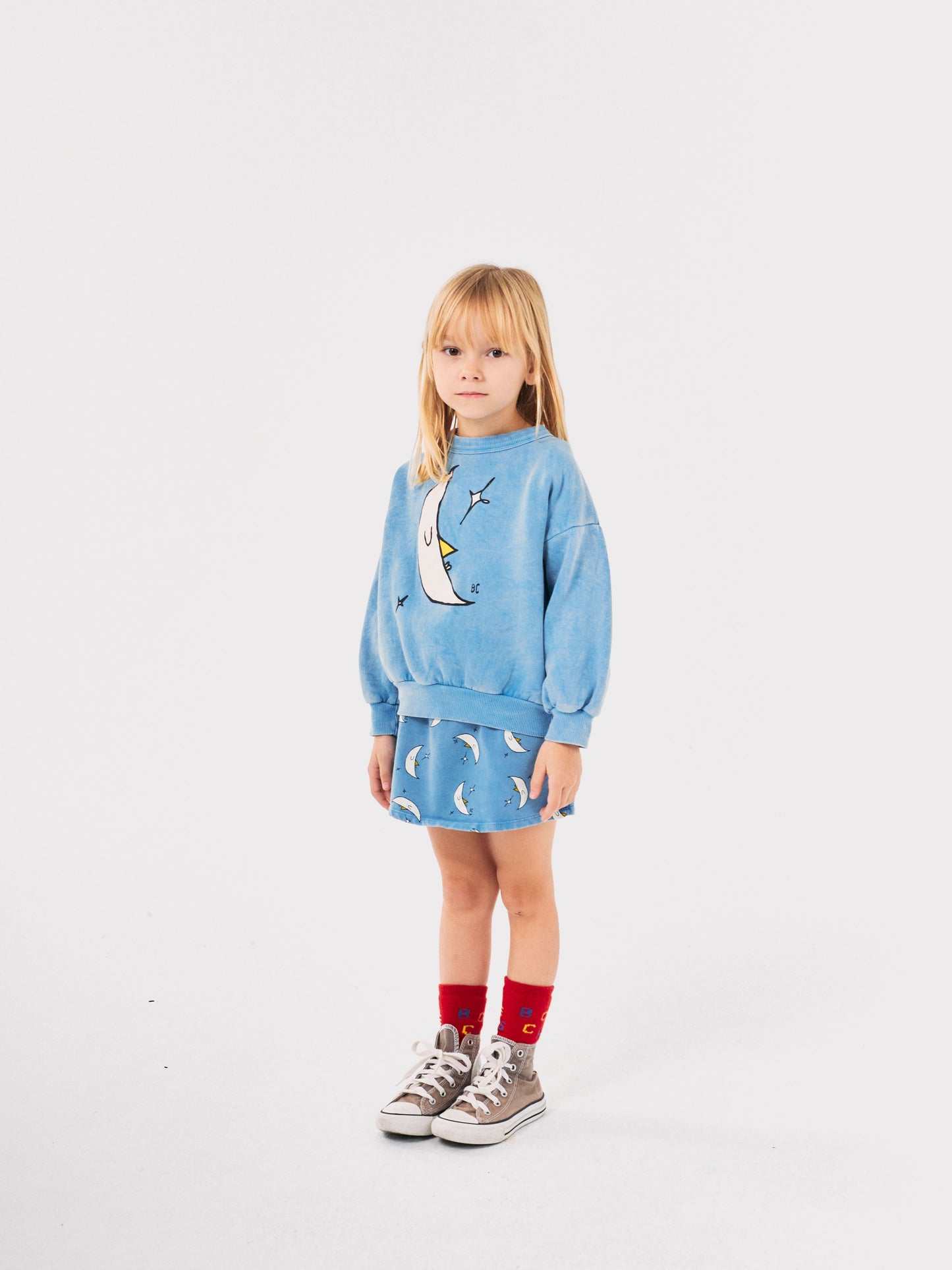 Beneath the Moon all over Skirt, Light Blue