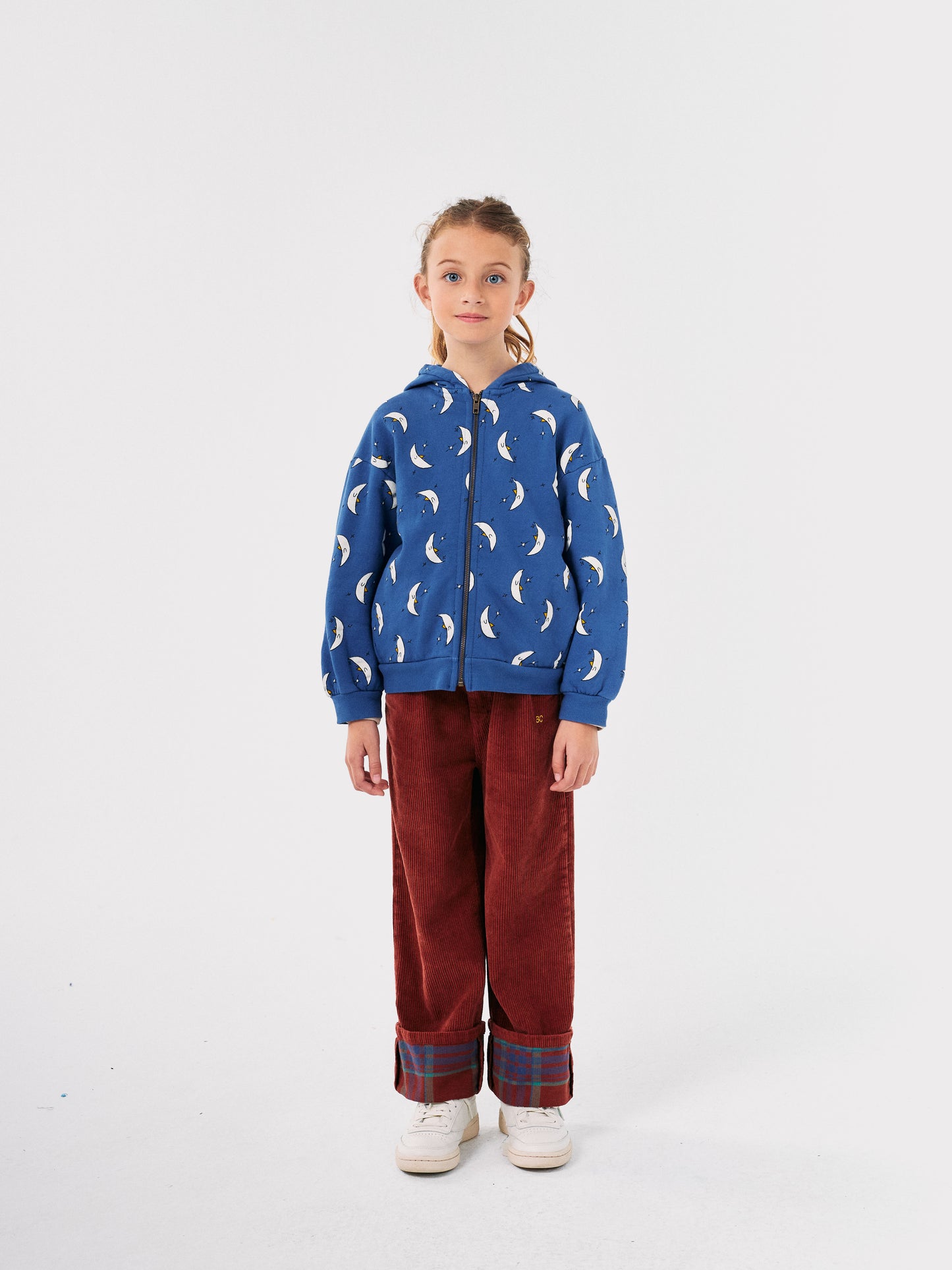 Beneath the Moon All Over Zipped Hoodie, Blue