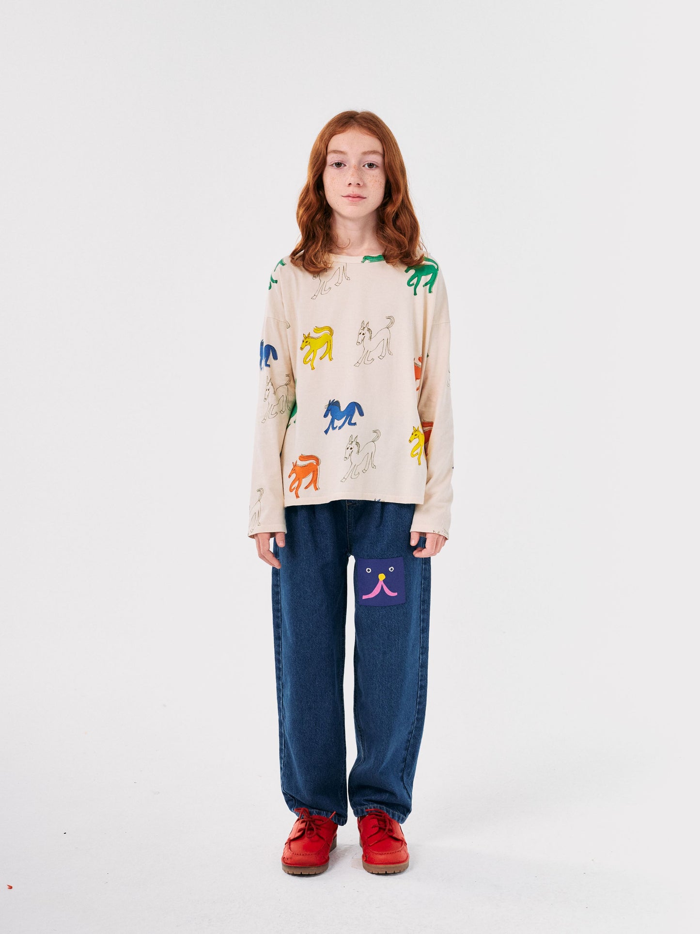 Funny Face denim jogger pants, Blue