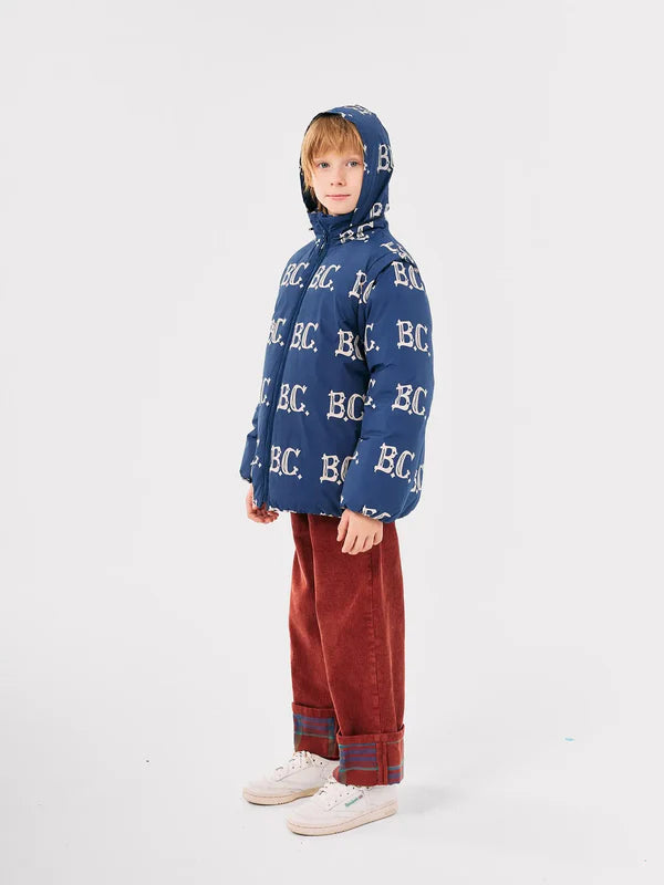 B.C Vintage all over padded Anorak, Midnight Blue
