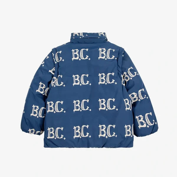 B.C Vintage all over padded Anorak, Midnight Blue