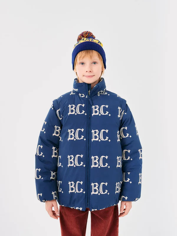 B.C Vintage all over padded Anorak, Midnight Blue
