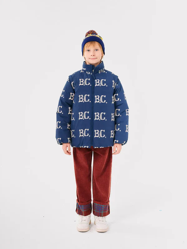 B.C Vintage all over padded Anorak, Midnight Blue