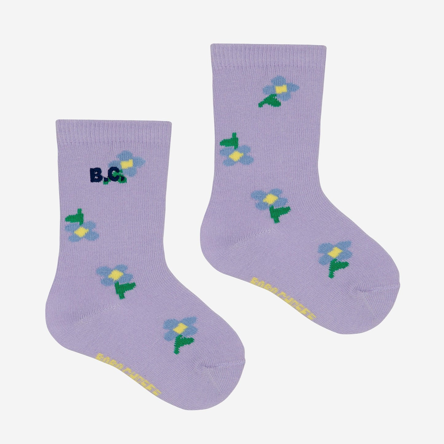 Baby Pansy Flower All Over Long Socks, Lavender