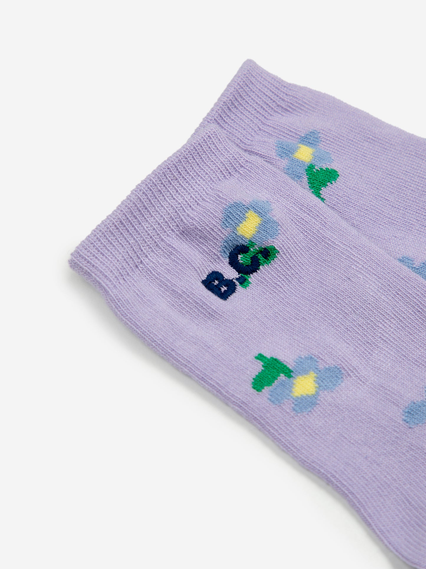Baby Pansy Flower All Over Long Socks, Lavender