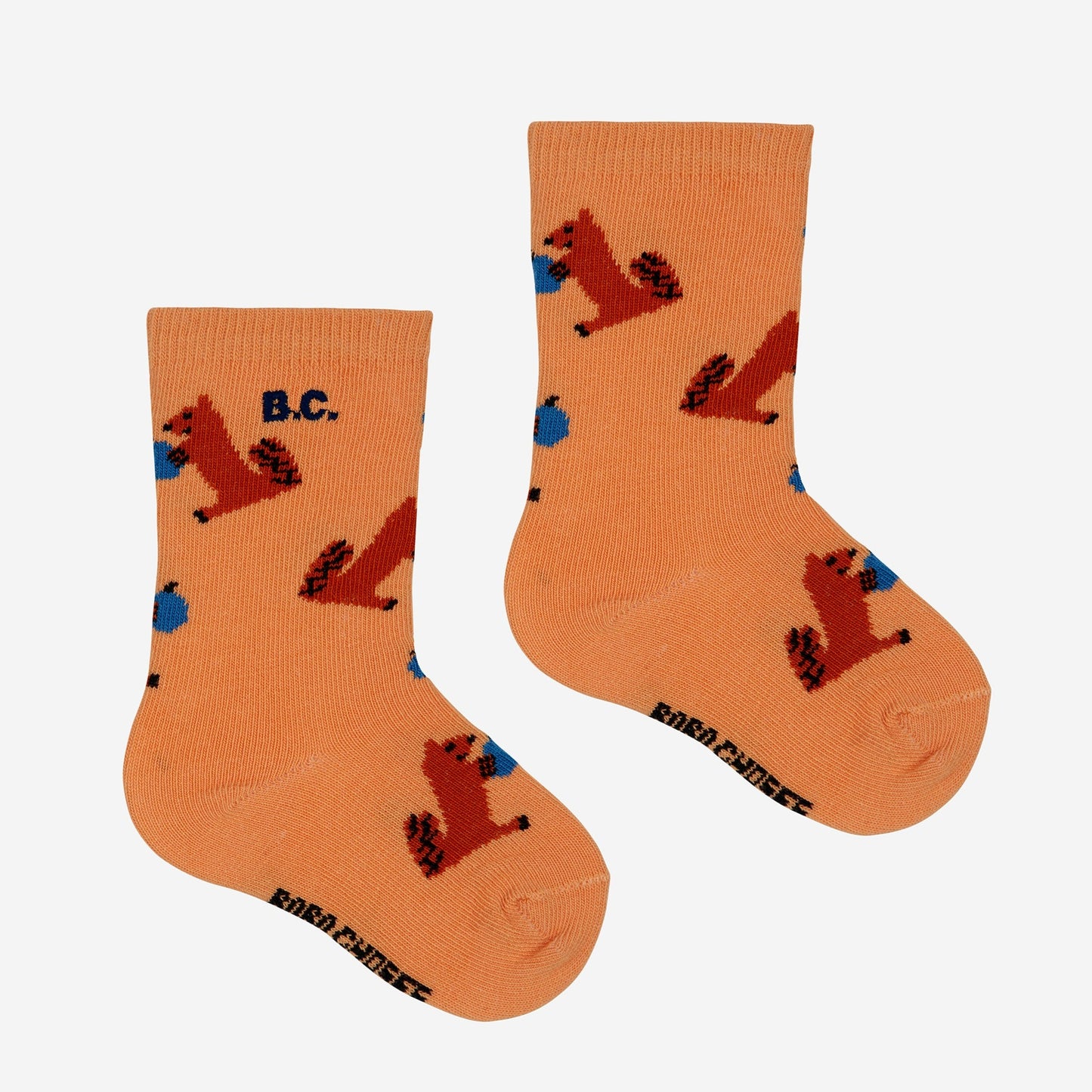 Baby Hungry Squirrel All Over Long Socks, Light Brown