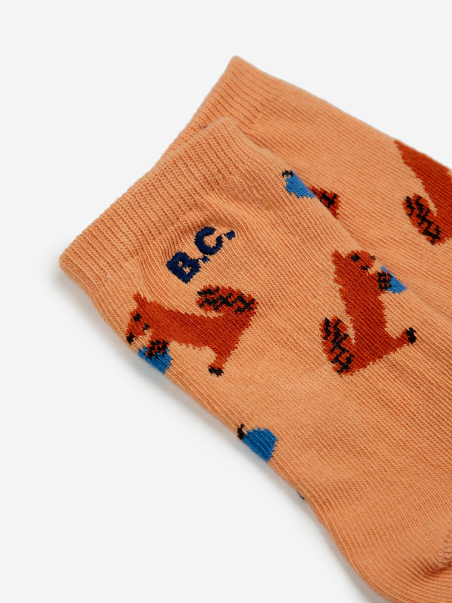 Baby Hungry Squirrel All Over Long Socks, Light Brown