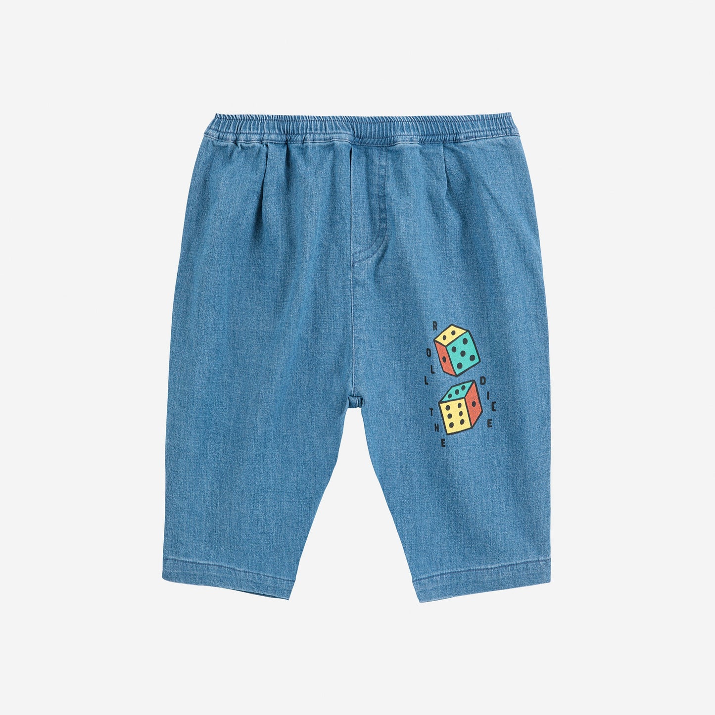 Baby Roll The Dice Light Denim Pants, Navy Blue