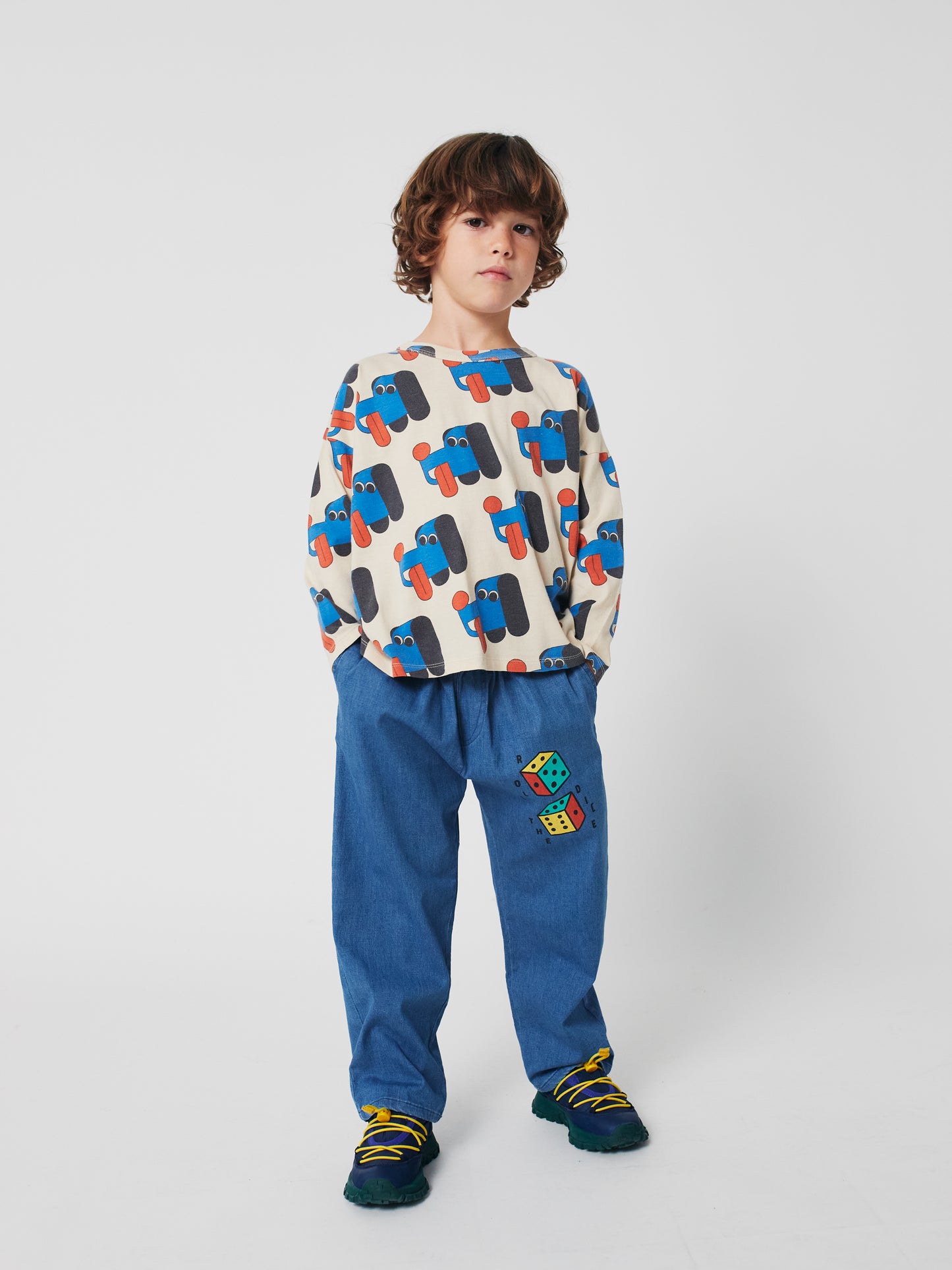 Roll The Dice Light Denim Pants, Navy Blue