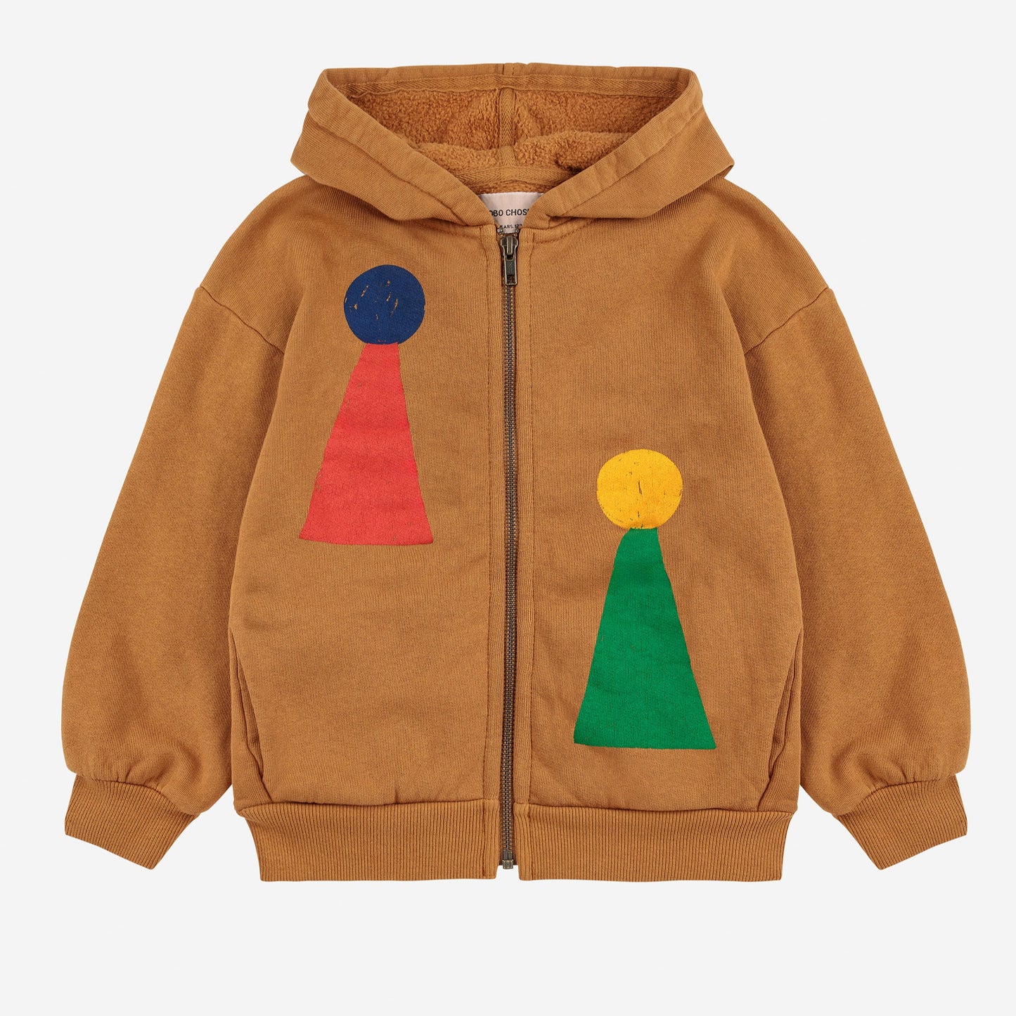 Chess Pawn Zipped Hoodie, Brown