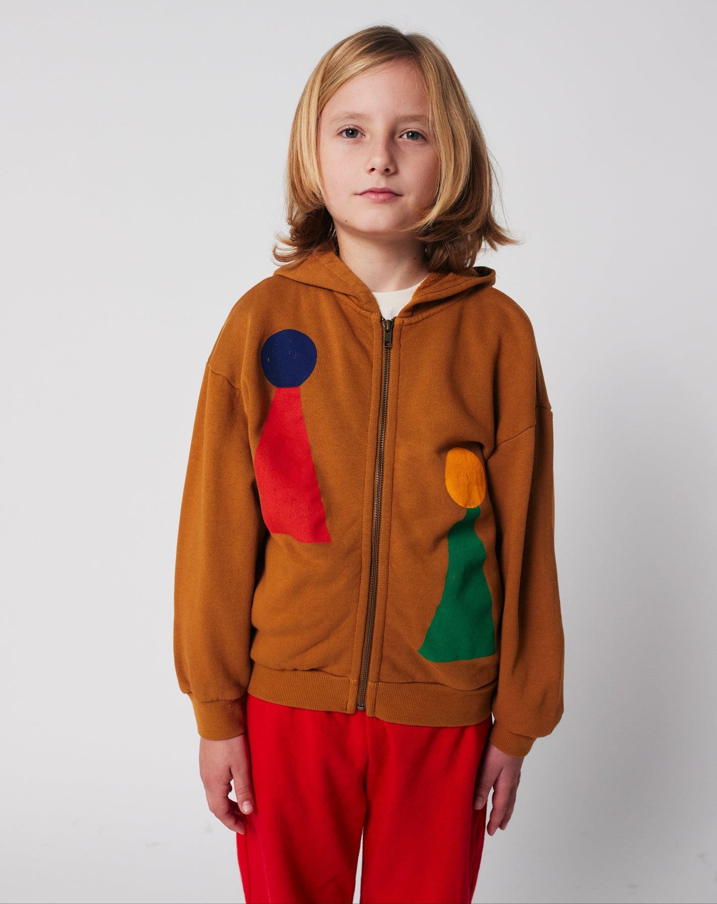 Chess Pawn Zipped Hoodie, Brown