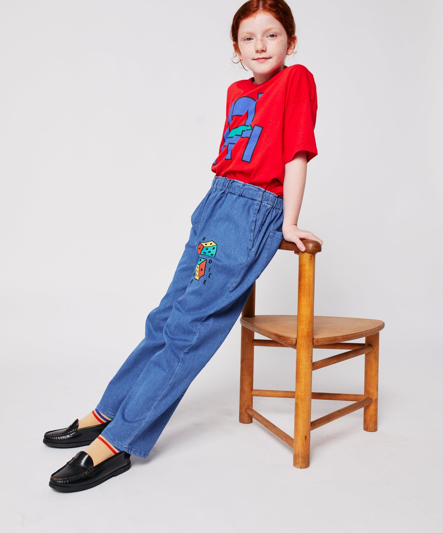 Roll The Dice Light Denim Pants, Navy Blue