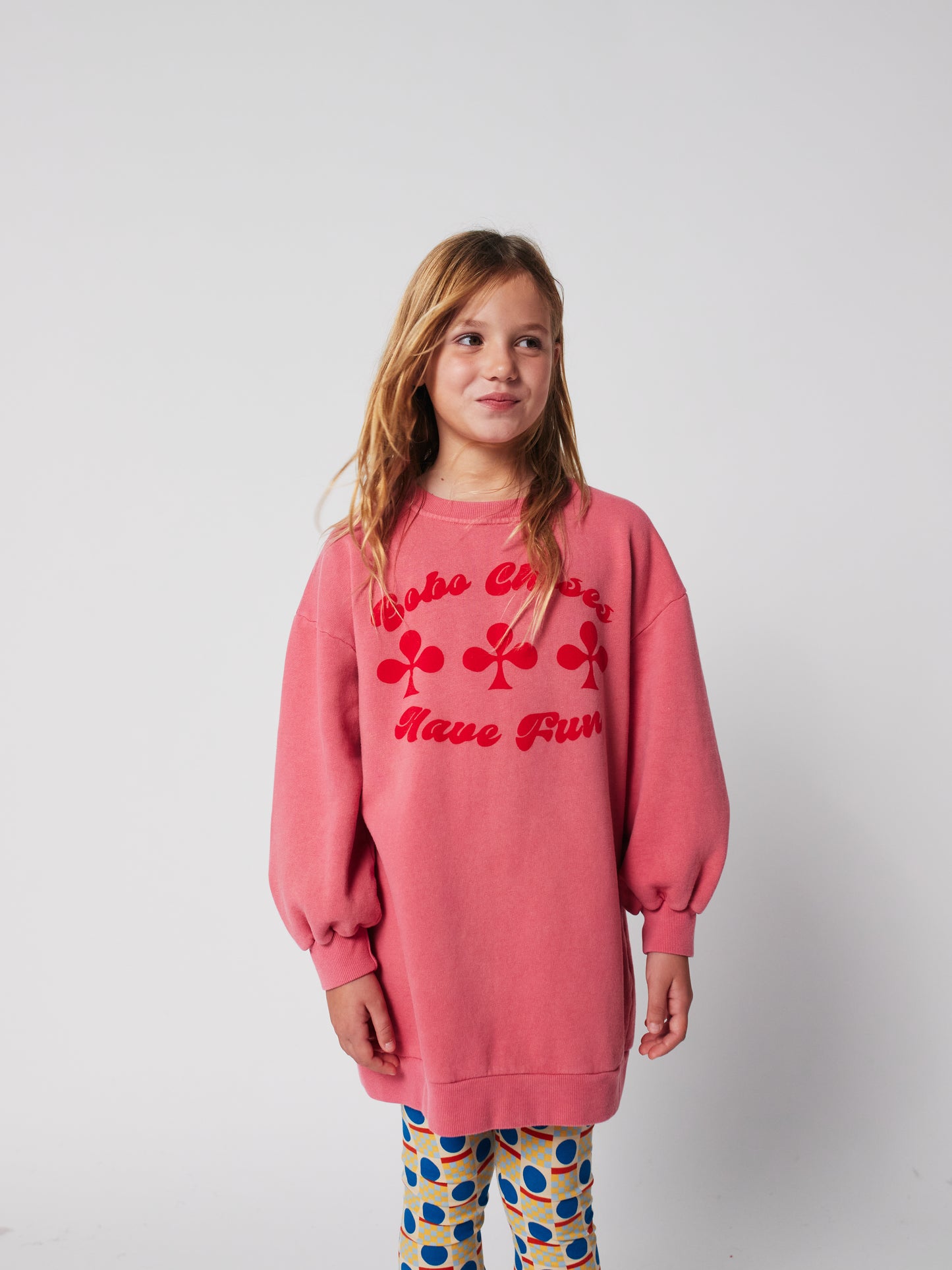 Have Fun Sweatshirt Dress, Pink