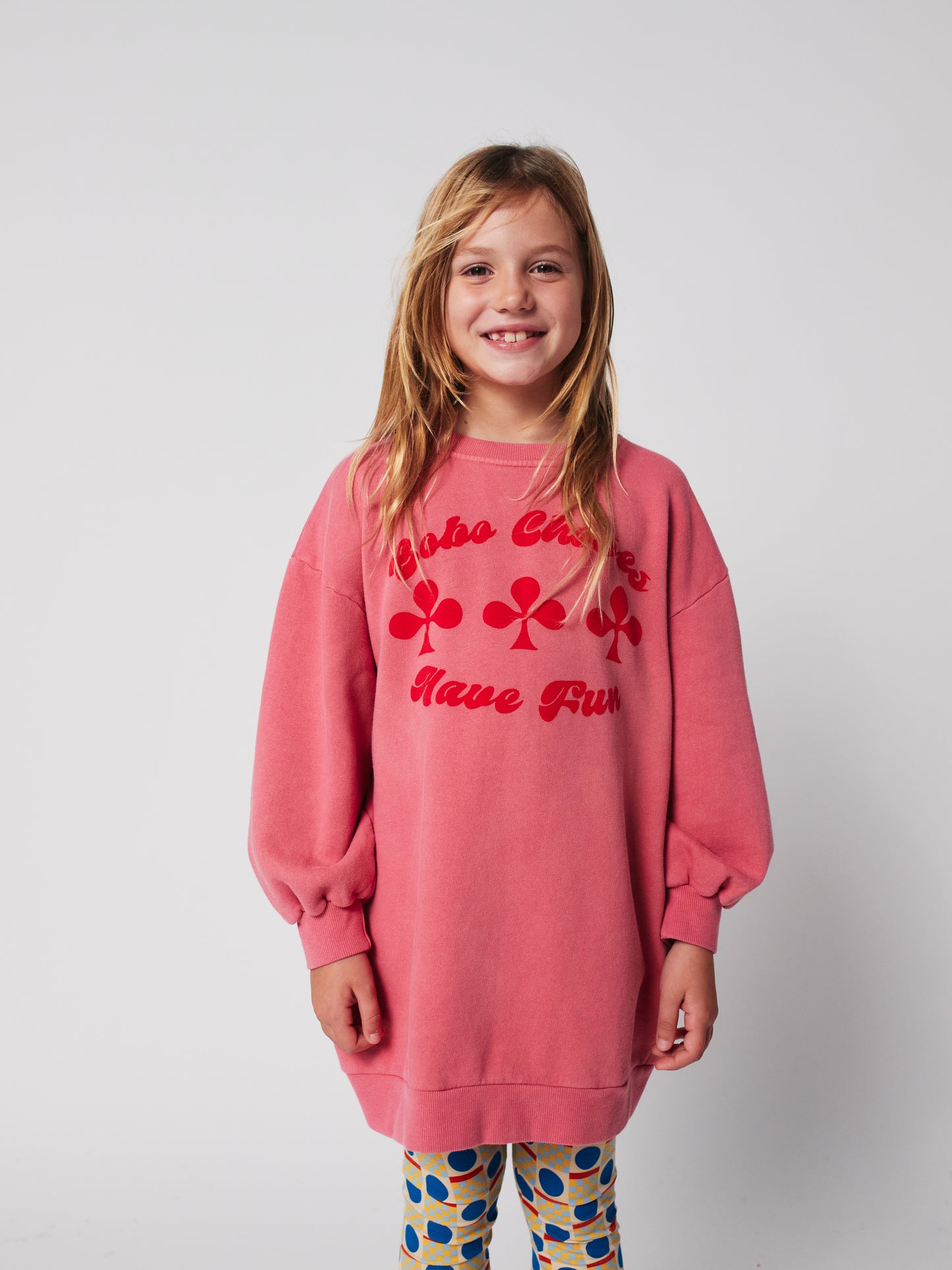 Have Fun Sweatshirt Dress, Pink