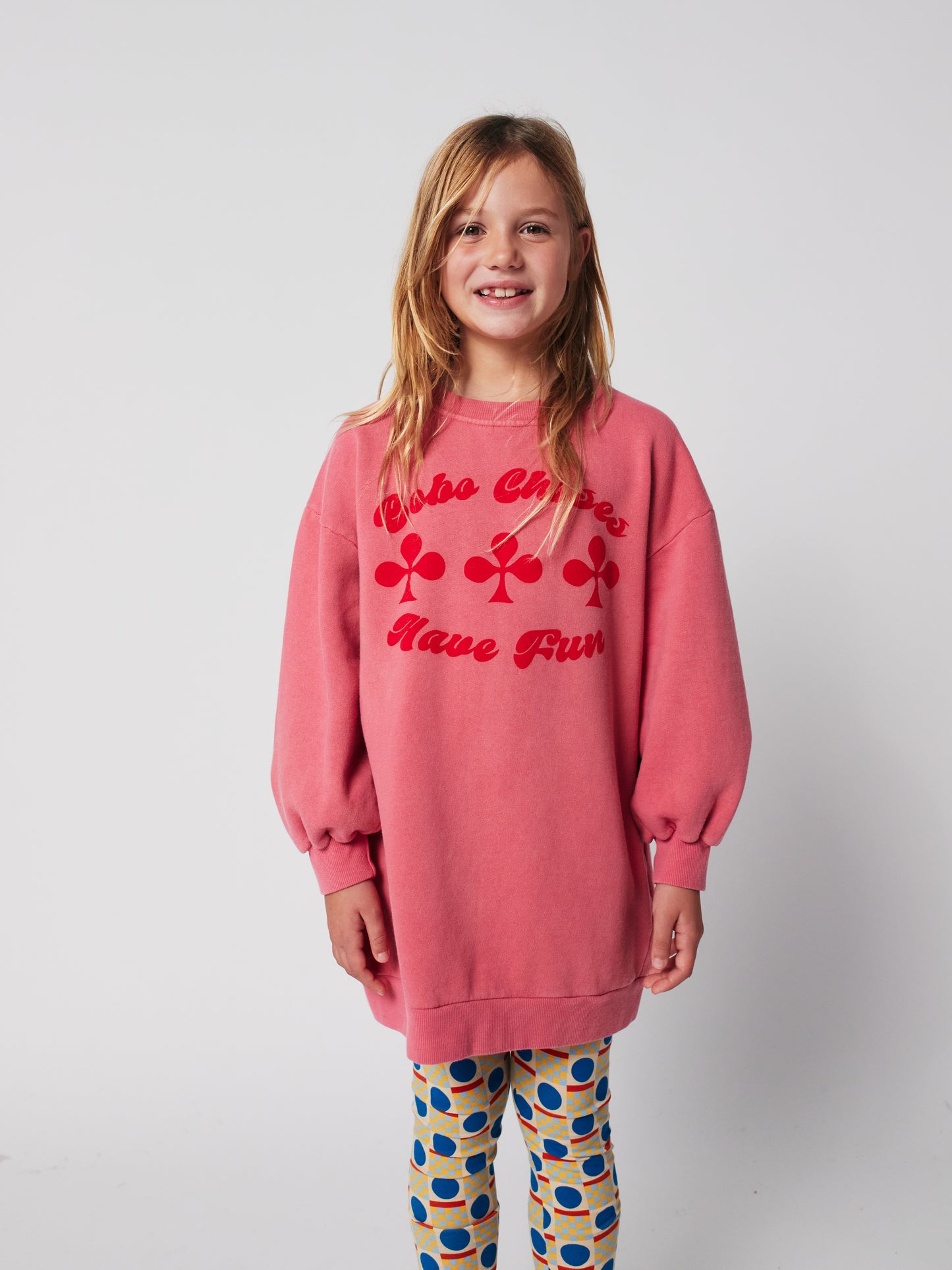 Have Fun Sweatshirt Dress, Pink