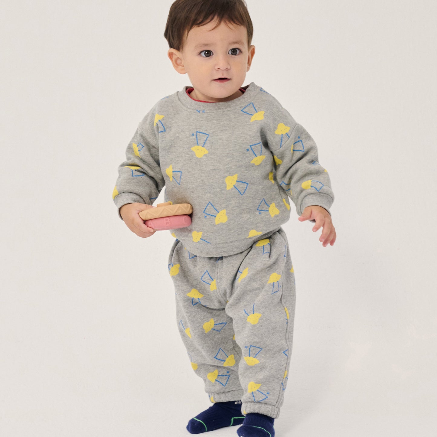 Pixel Abduction All Over Jogging Pants, Light Heather Grey
