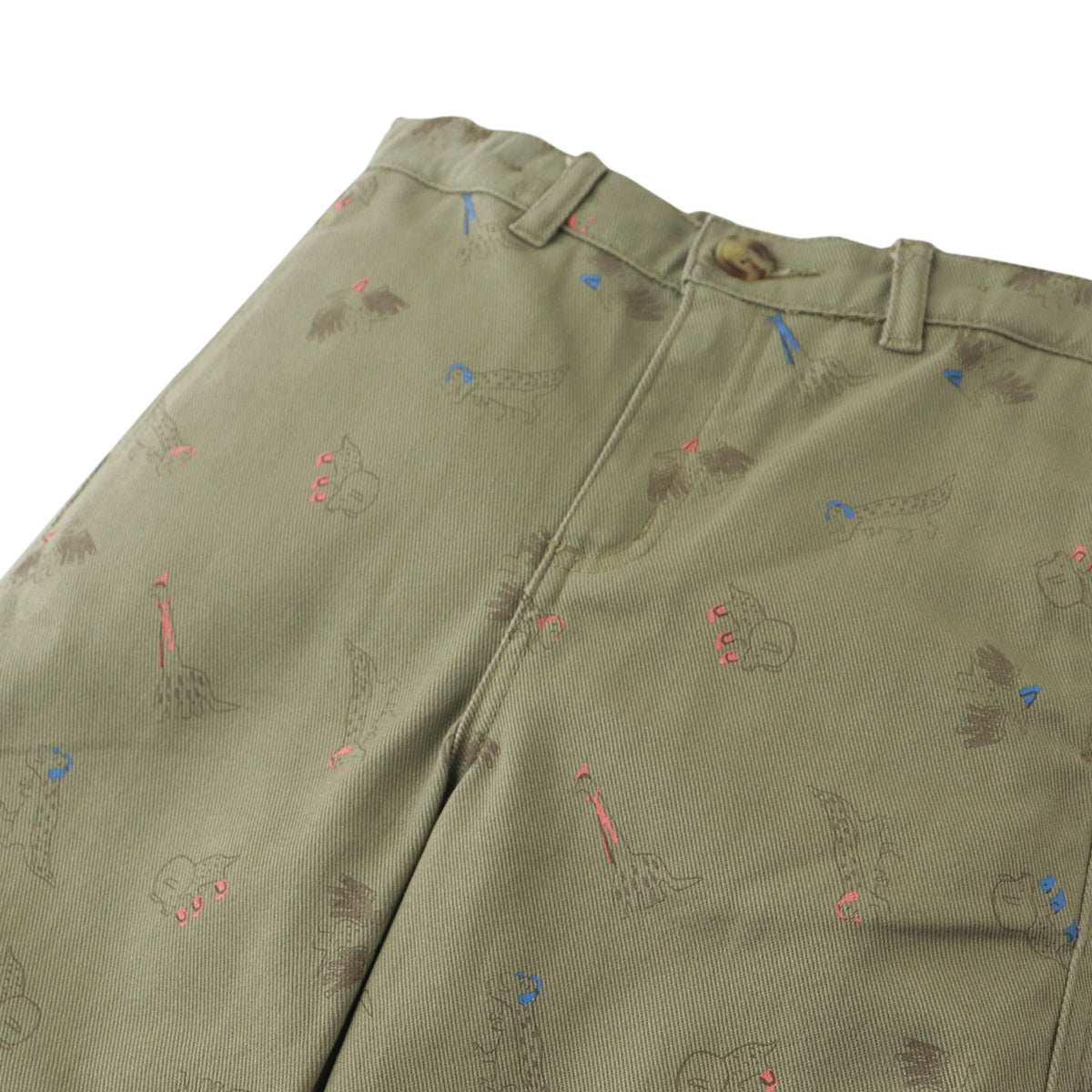 Boys Harold Loose Pants, Khaki Green