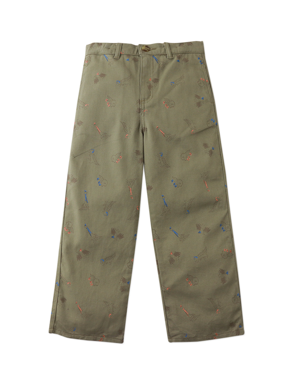 Boys Harold Loose Pants, Khaki Green