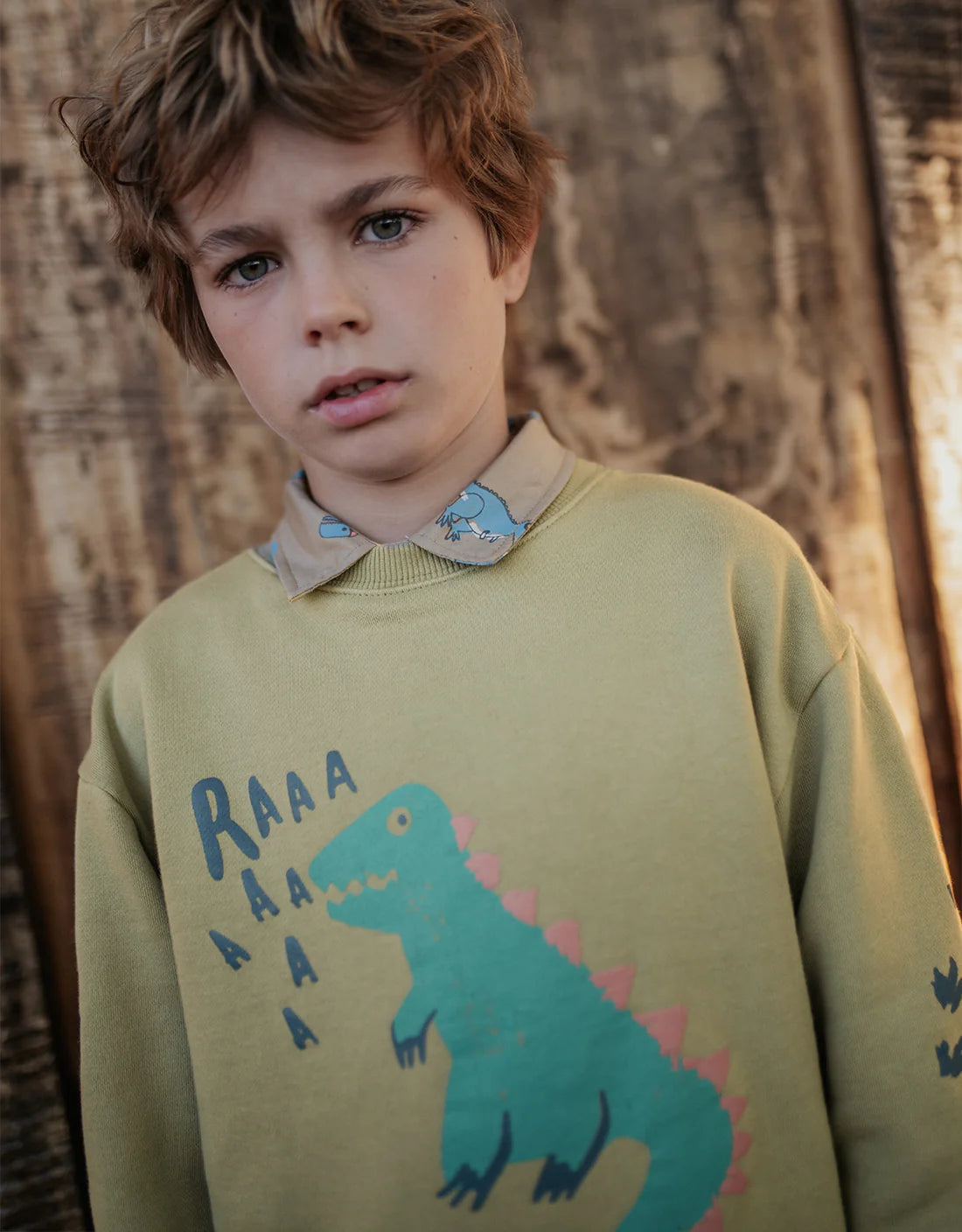 Boys Igor Sweatshirt, Khaki Green