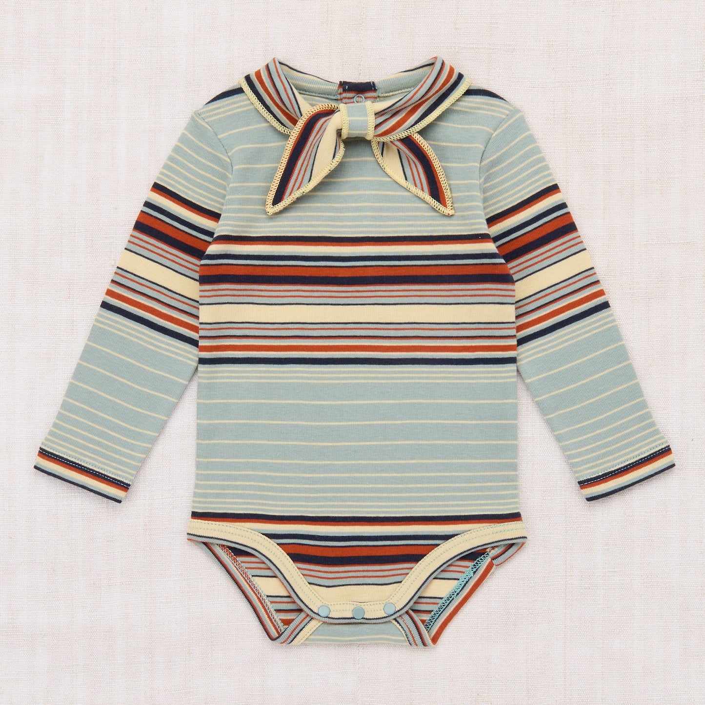 Baby Long Sleeve Scout Onesie, Overcast Patio Stripe