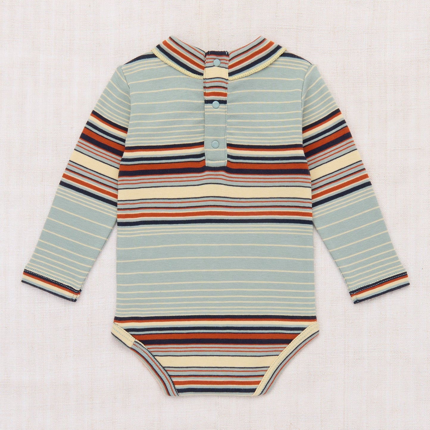 Baby Long Sleeve Scout Onesie, Overcast Patio Stripe