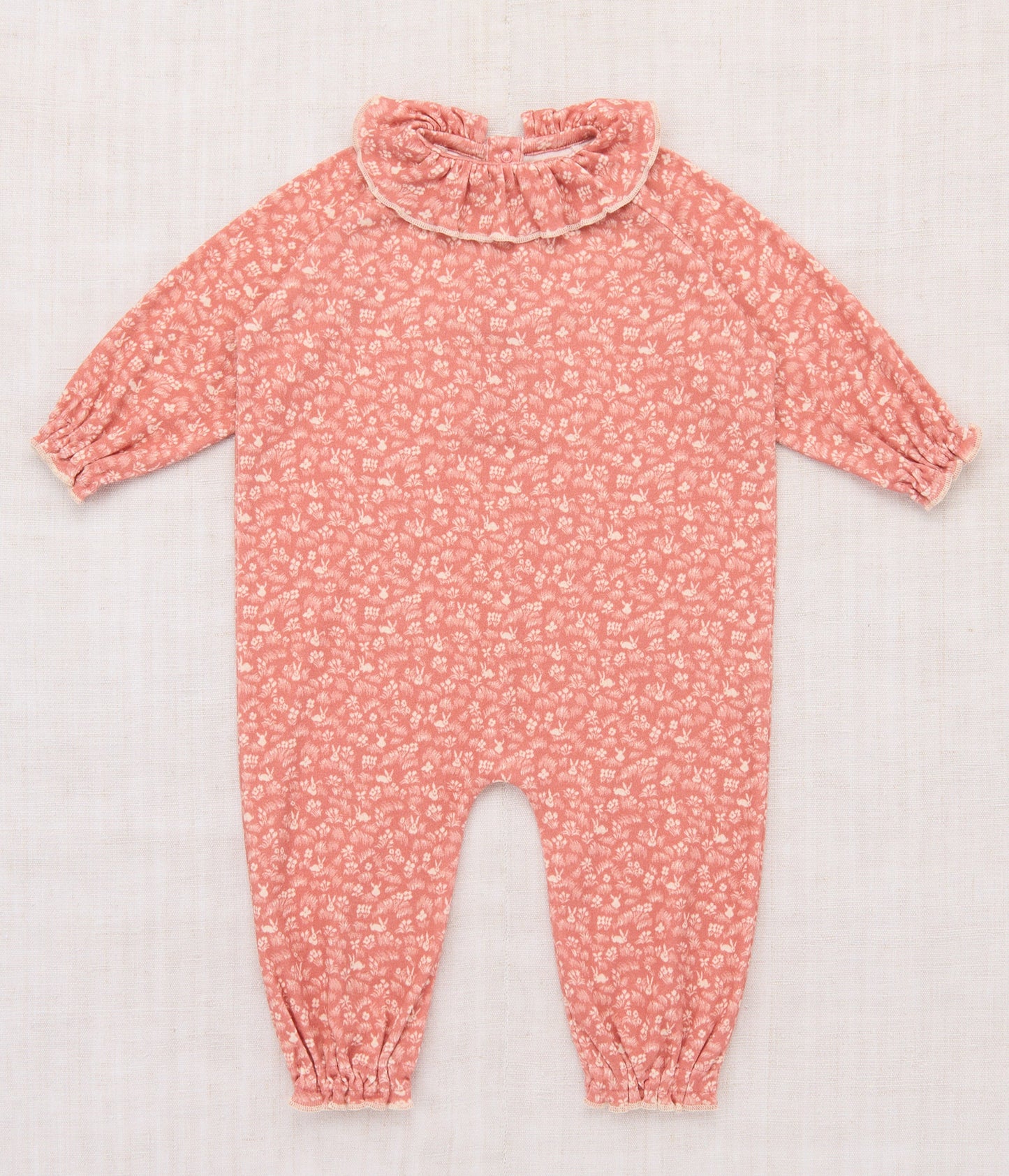 Baby Pierrot Onesie, Rosewood Bunny Meadow