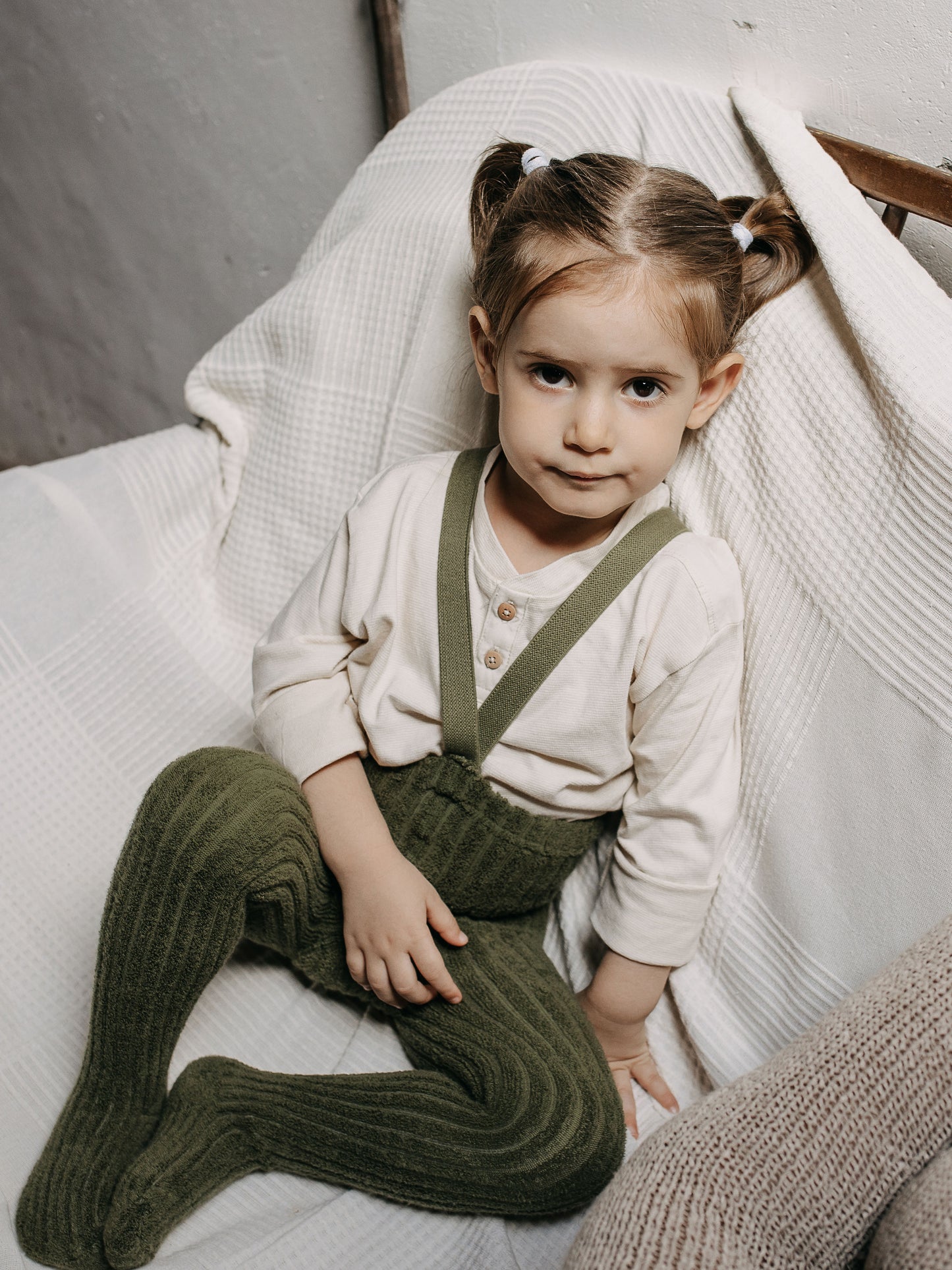 Silly Silas Granny Teddy Footed Tights, Olive