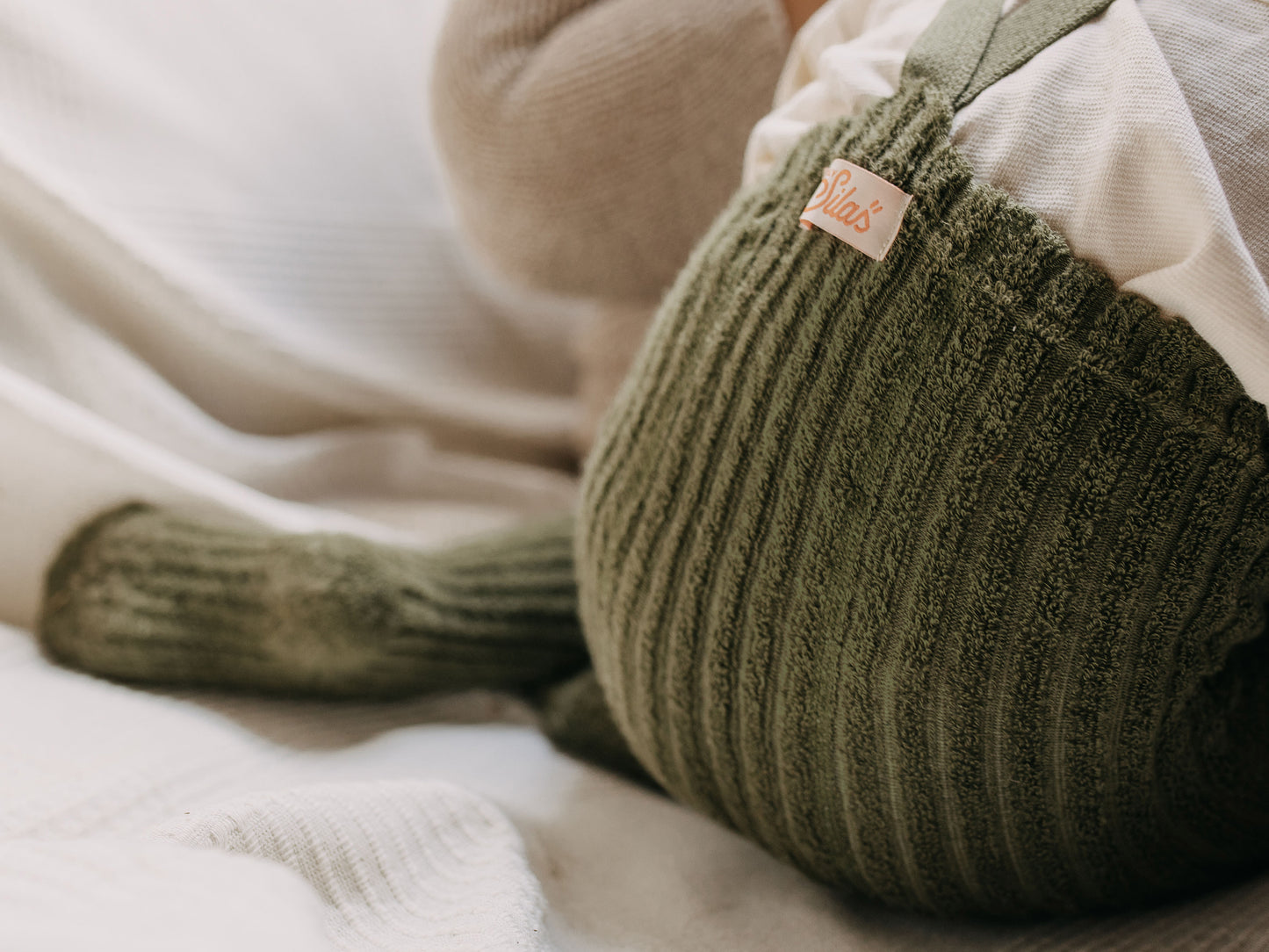 Silly Silas Granny Teddy Footed Tights, Olive