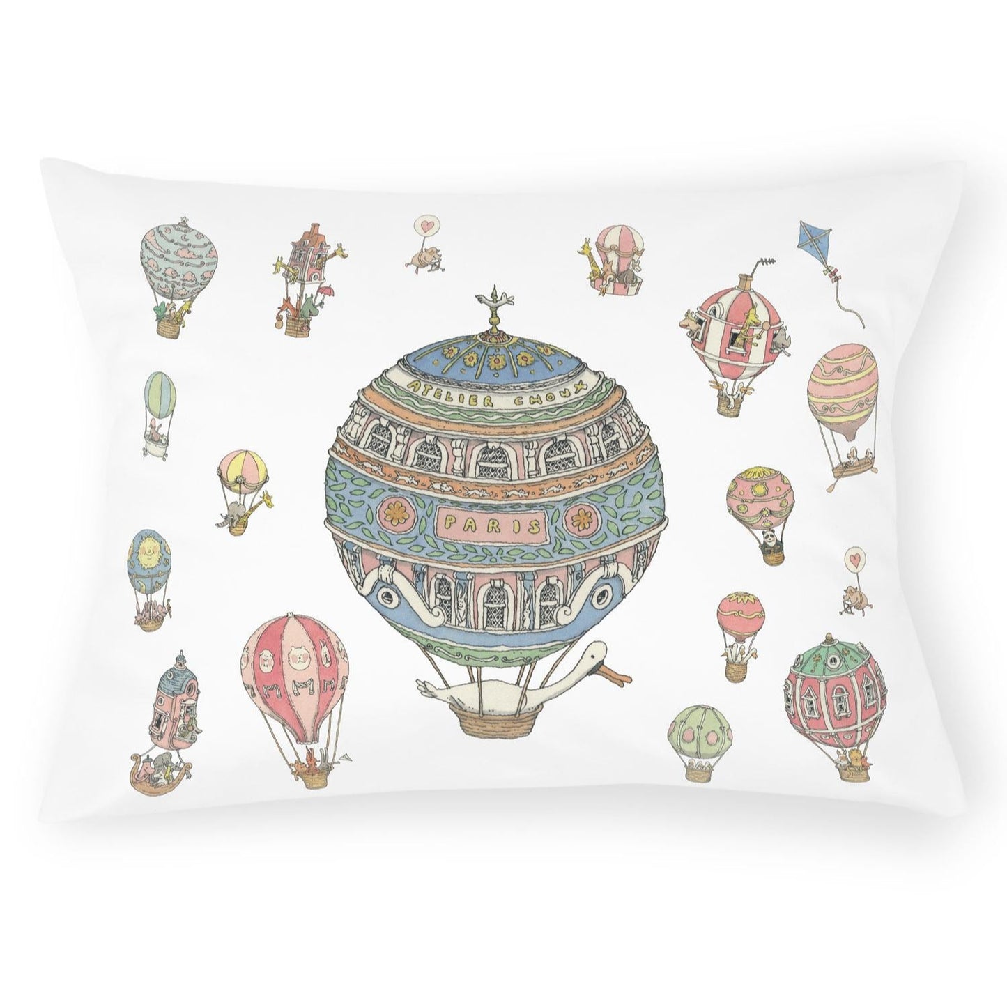 Satin Cushion, Hot Air Balloons