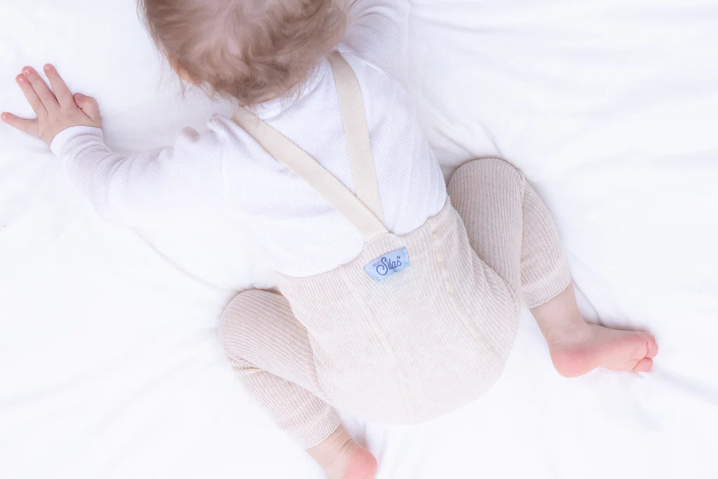 Silly Silas Ribbed Footless Tights, Cream Blend