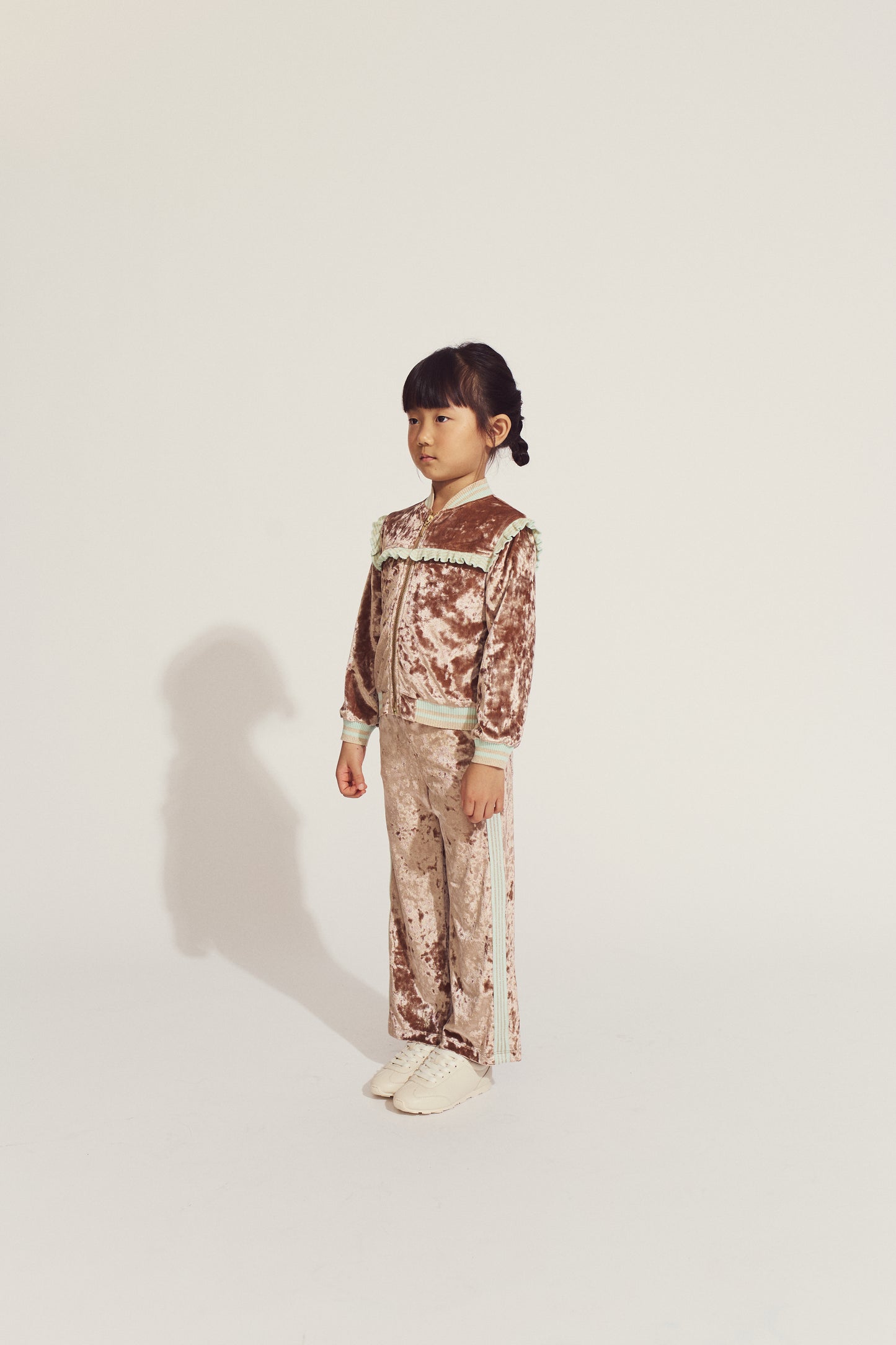 Girls Elsa Baseball Jacket, Brown