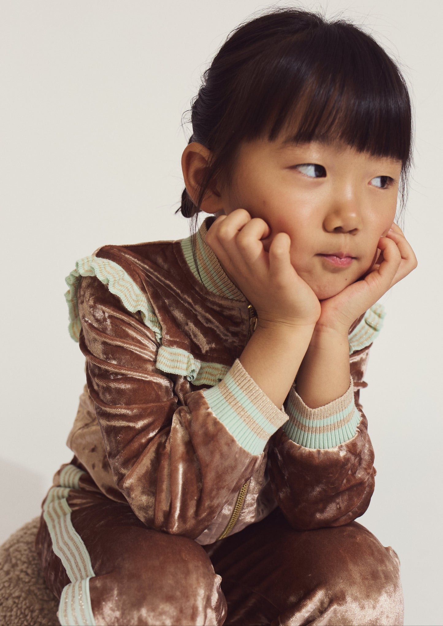 Girls Elsa Baseball Jacket, Brown