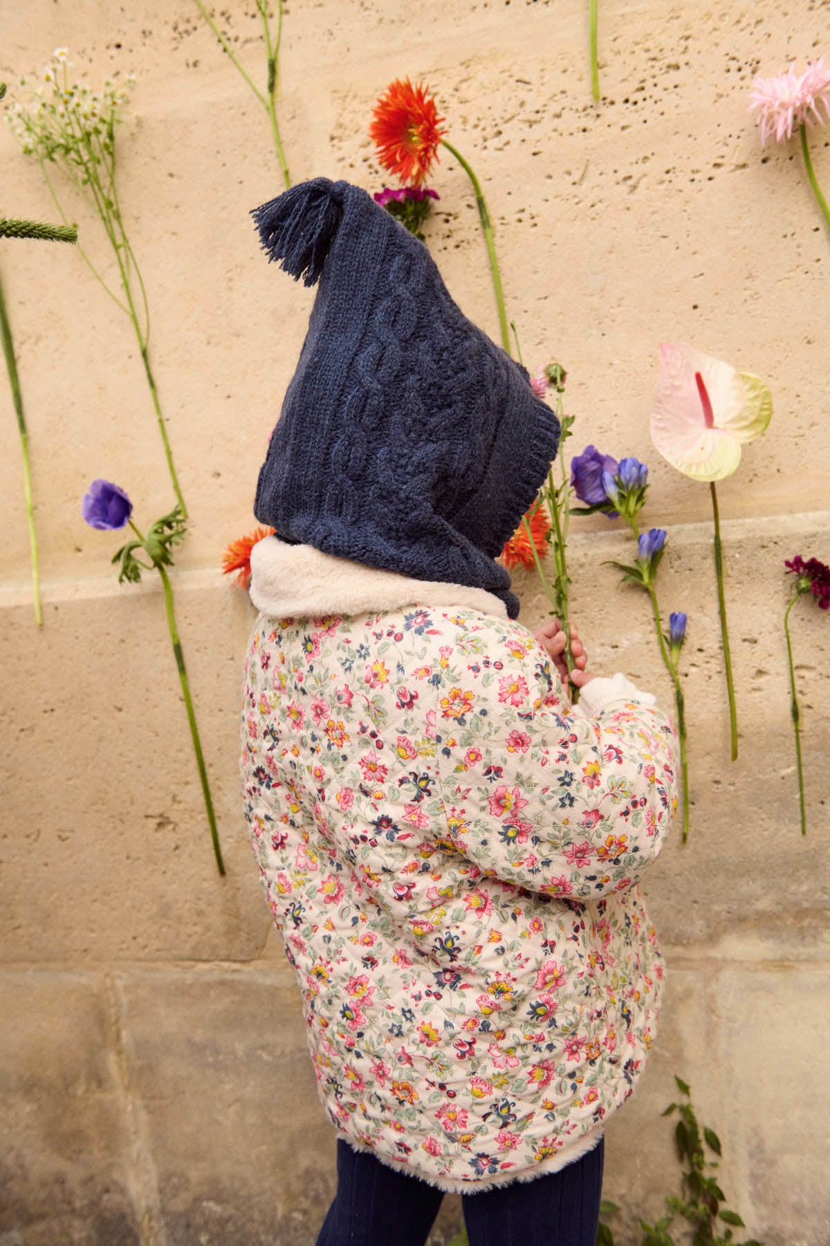 Reversible Coat Dalila, Cream Wild Flowers