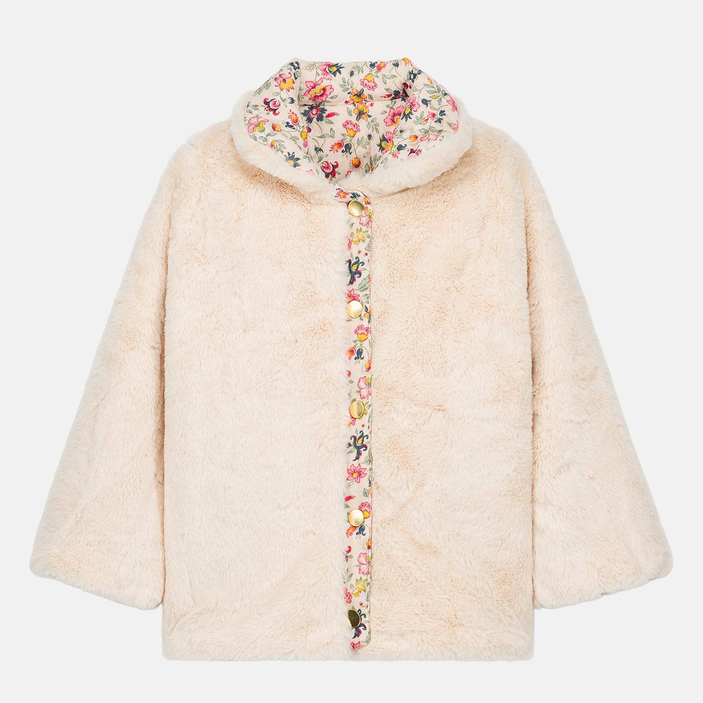 Reversible Coat Dalila, Cream Wild Flowers