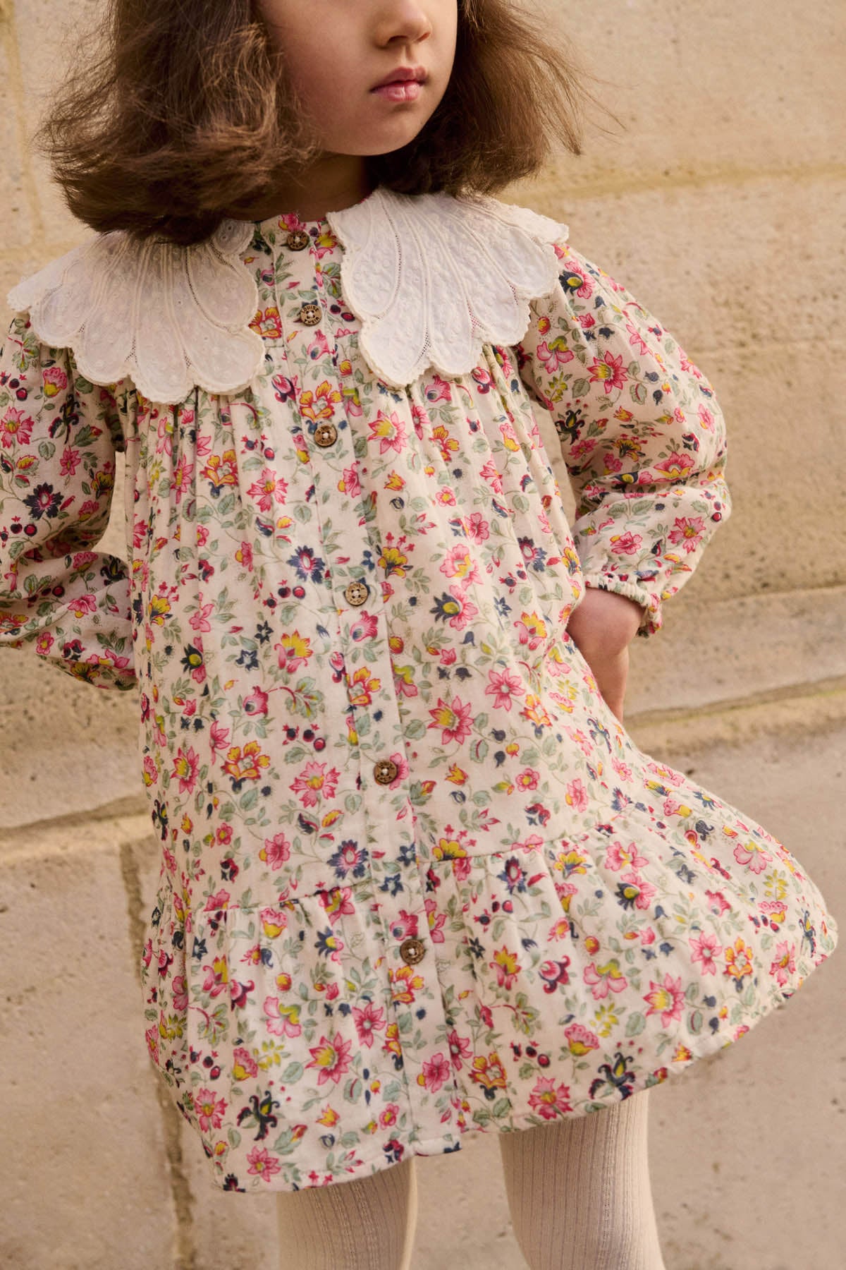 Dress Heidi, Cream Wild Flowers