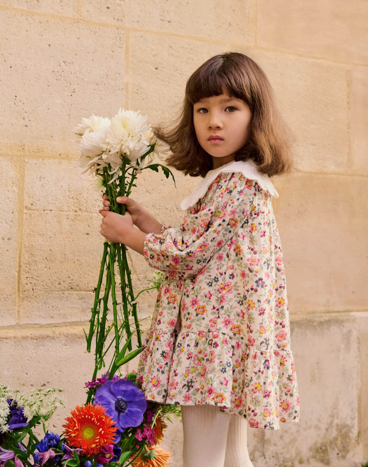 Dress Heidi, Cream Wild Flowers