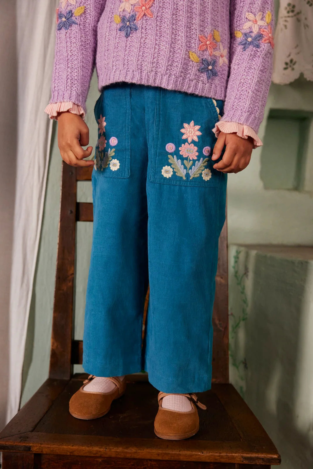 Floralia Pants, Blue