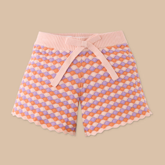 Girls Alba Crochet Shorts, Pink