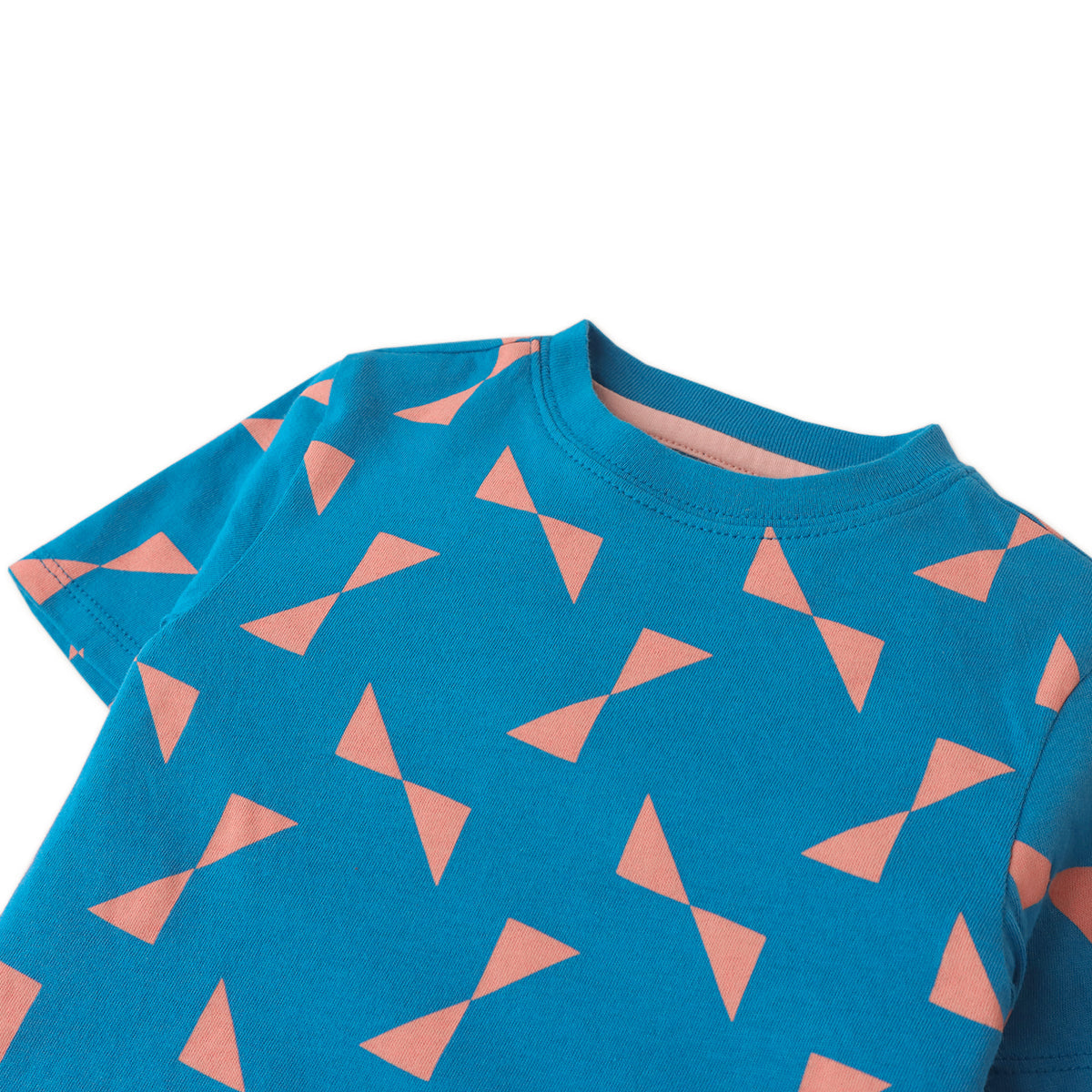 Boys Mini Austin Graphic Tee in Triangle Print, Blue