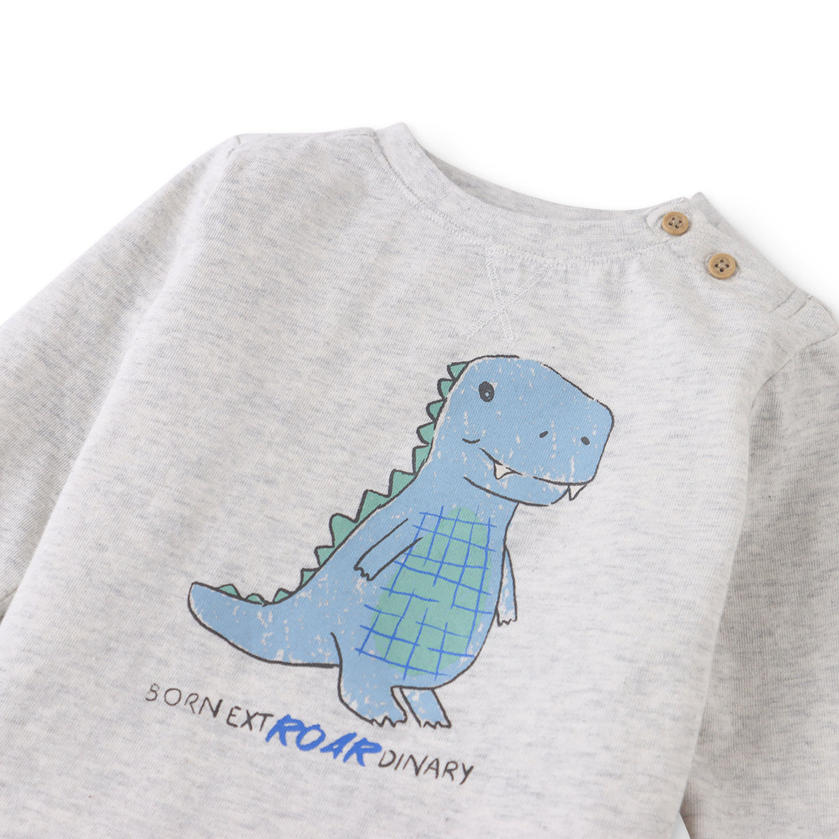 Baby Boy Kael Long Sleeves T-Shirt, Gray