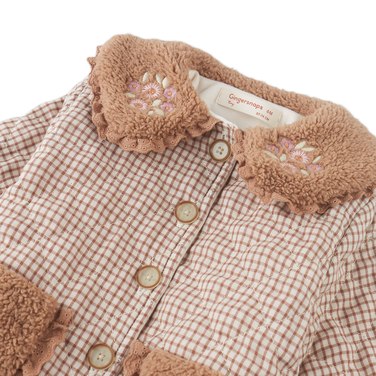 Baby Girl Astrid Quilted Jacket, Brown