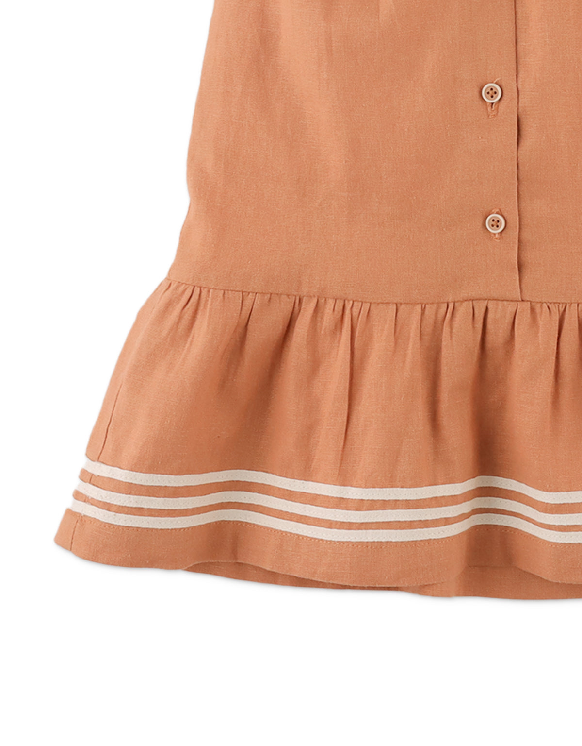 Girls Cassia Dress with Sailor Collar, Brown