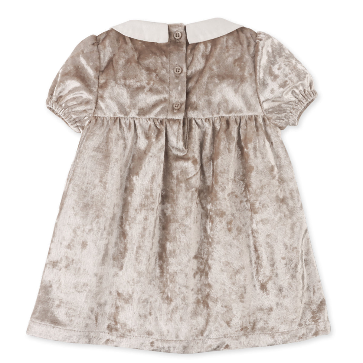 Baby Girl Selina Short Sleeves Smocked Dress, Metallic