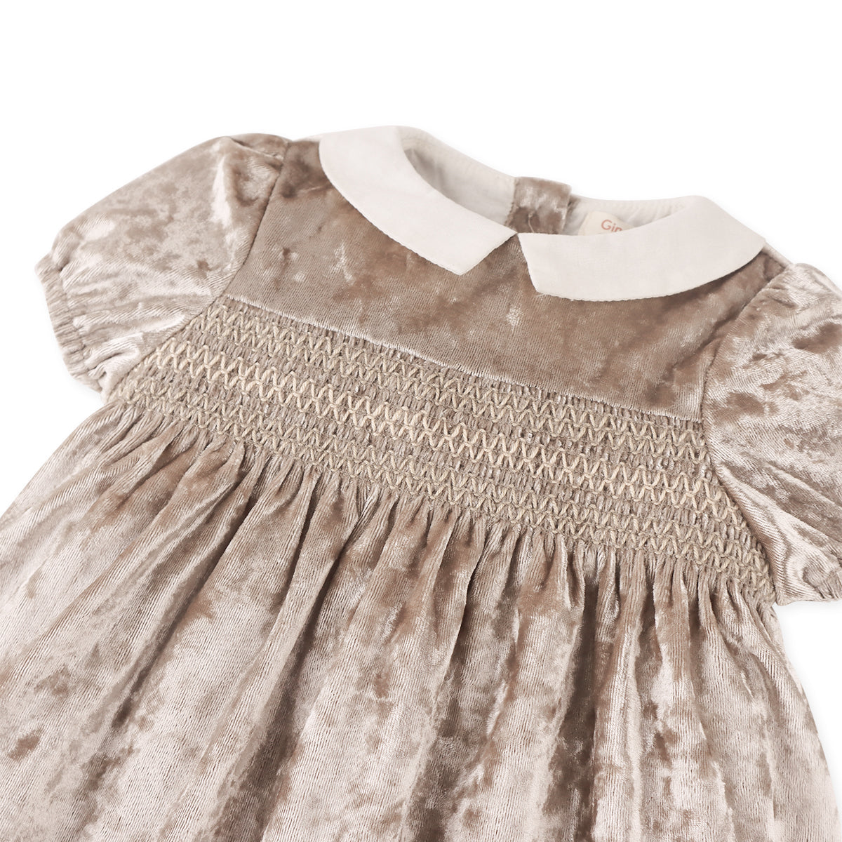 Baby Girl Selina Short Sleeves Smocked Dress, Metallic