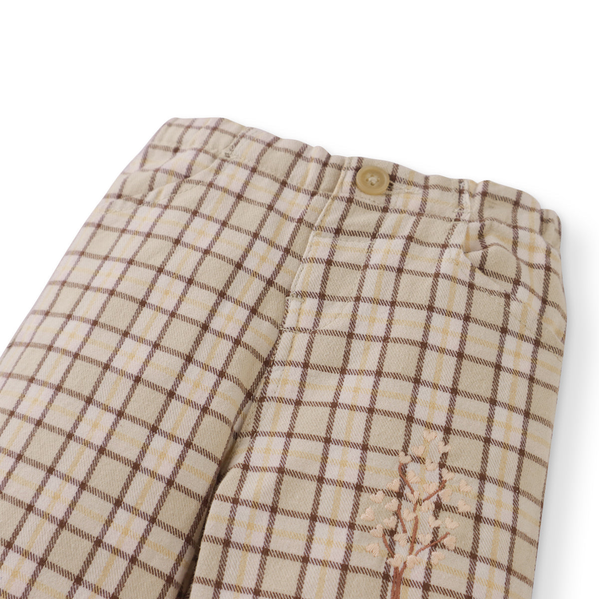 Baby Girl Keziah Trousers with Embroidery, Brown