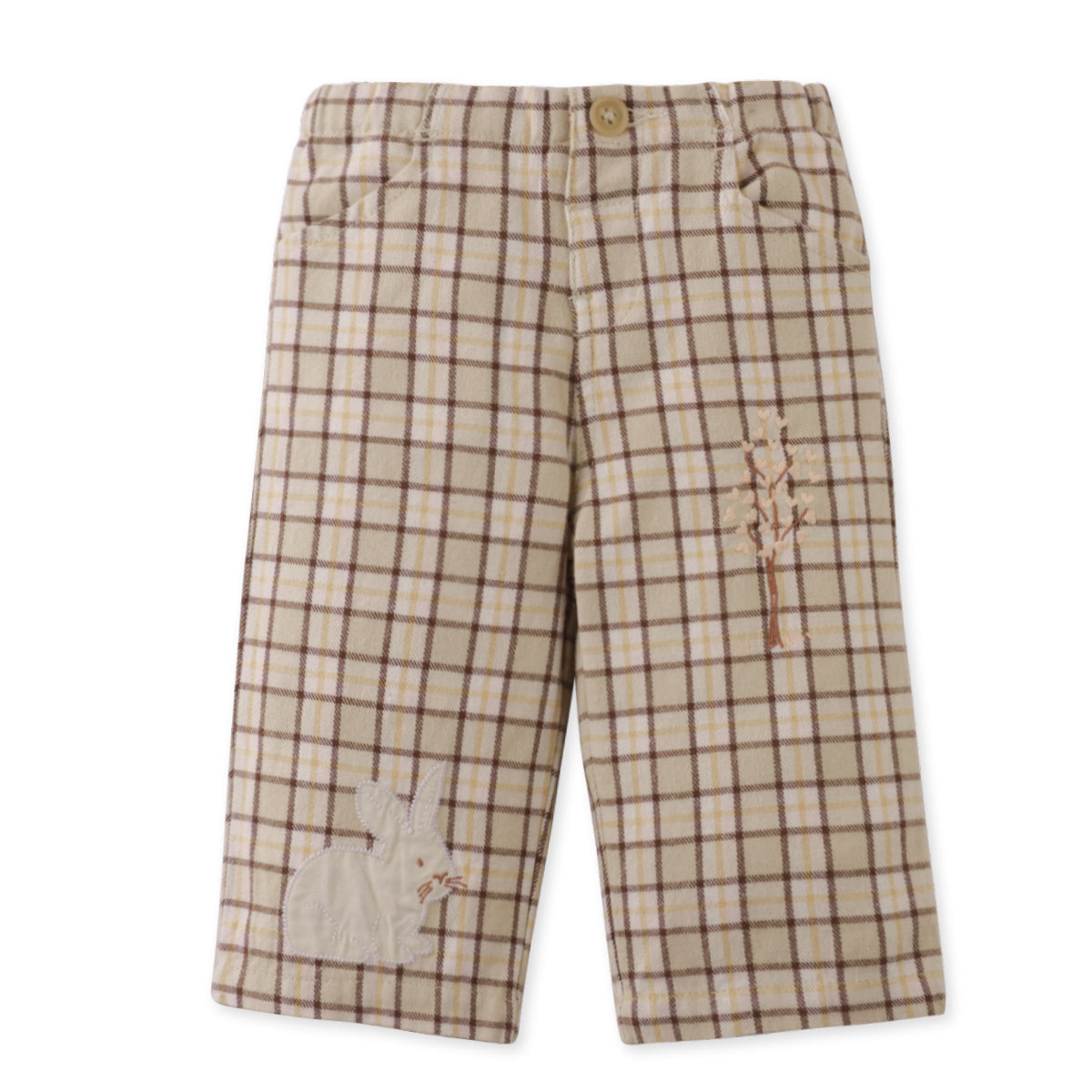 Baby Girl Keziah Trousers with Embroidery, Brown