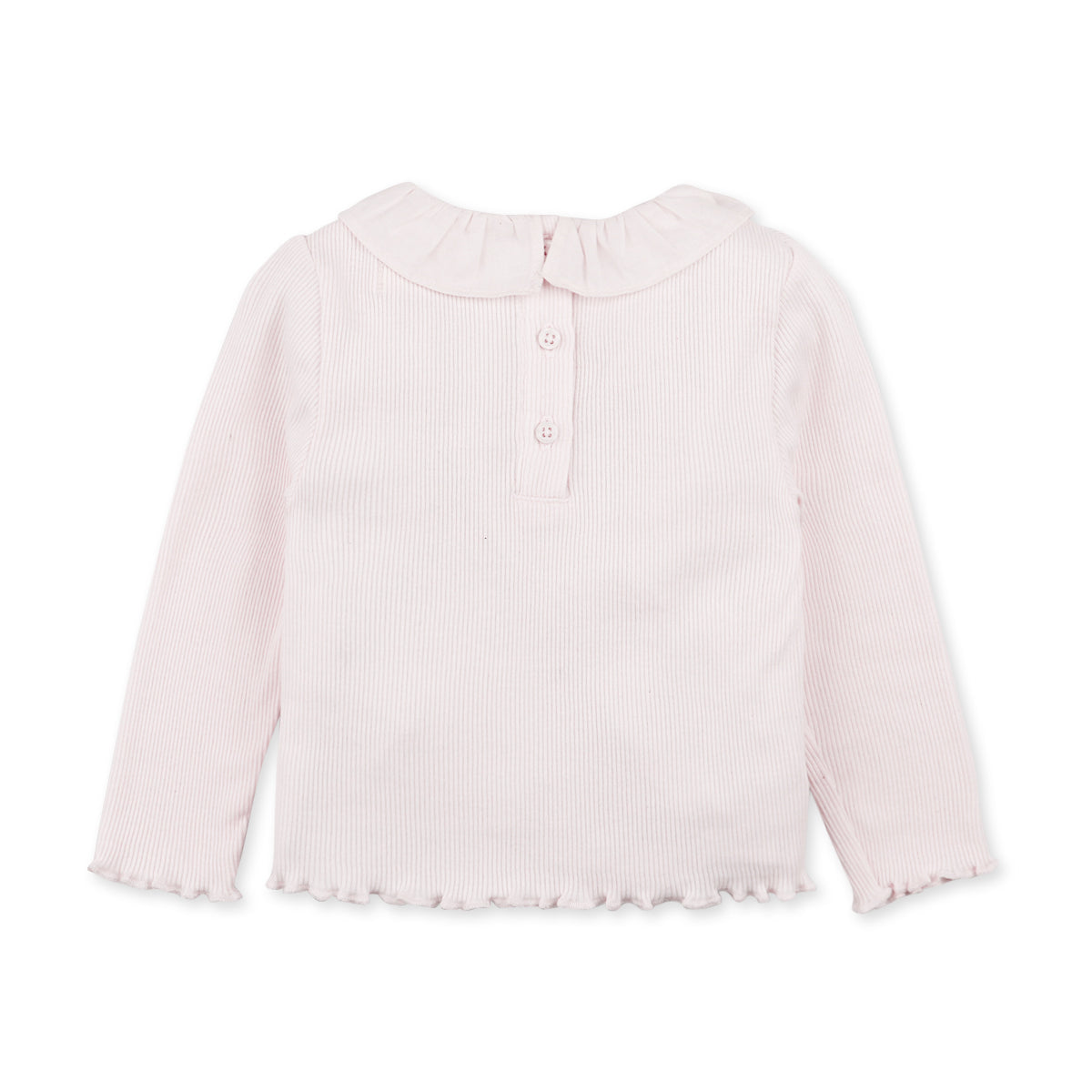 Baby Girl Jane Long Sleeves Collared Tee, Pink